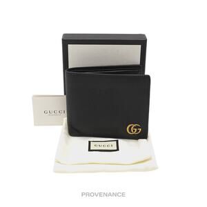 🔴 Gucci GG Marmont Bifold Wallet - Black Leather